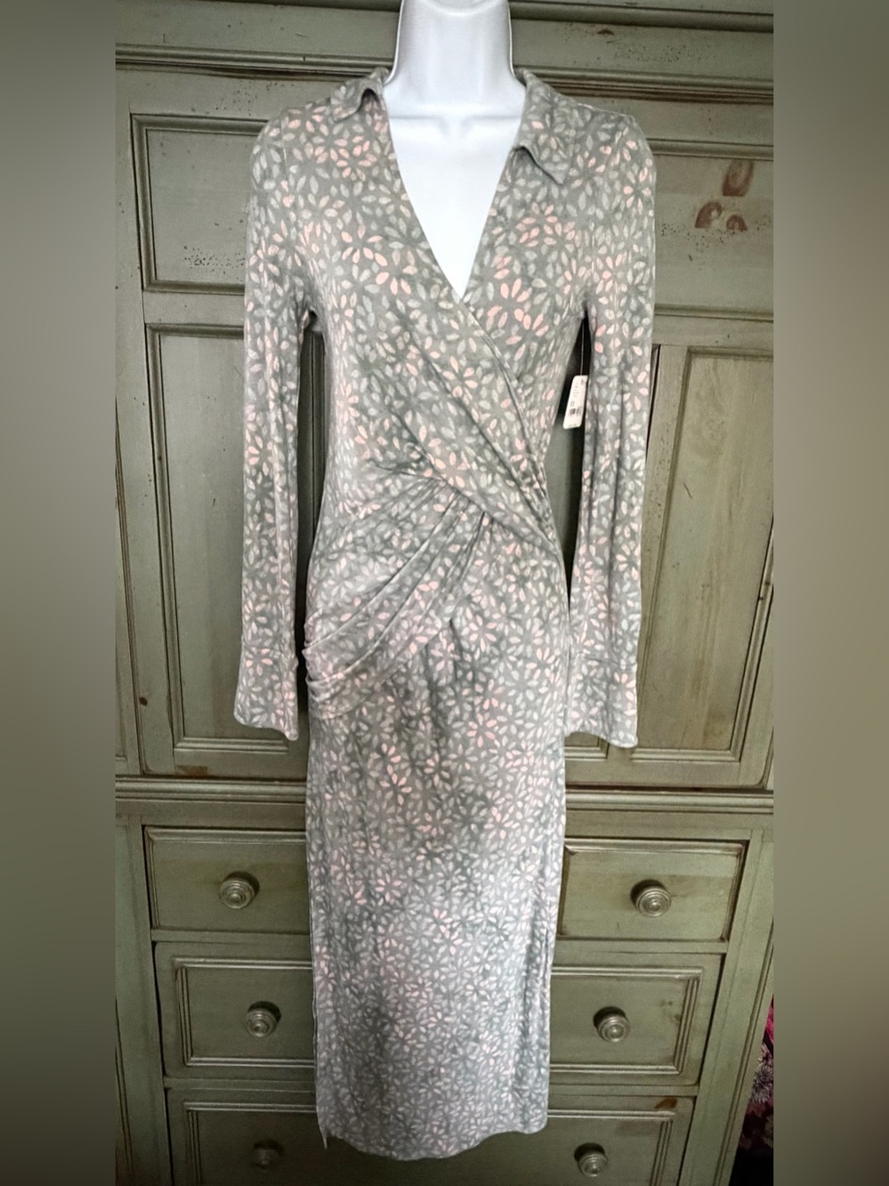 NWT Free People Floral Faux-Wrap Maxi Dress